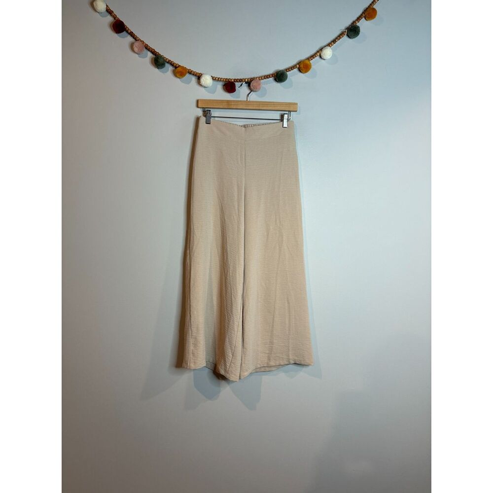 Adrianna Papell beige wide leg pull on pants